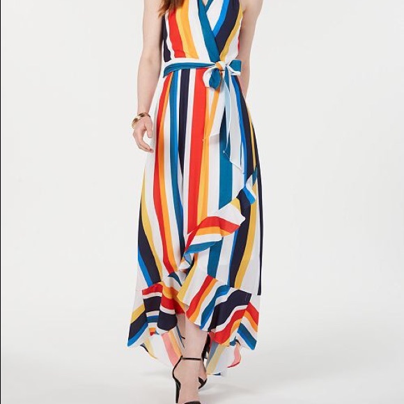 julia jordan Dresses & Skirts - Julia Jordan Striped Sleeveless HighLow Maxi Dress